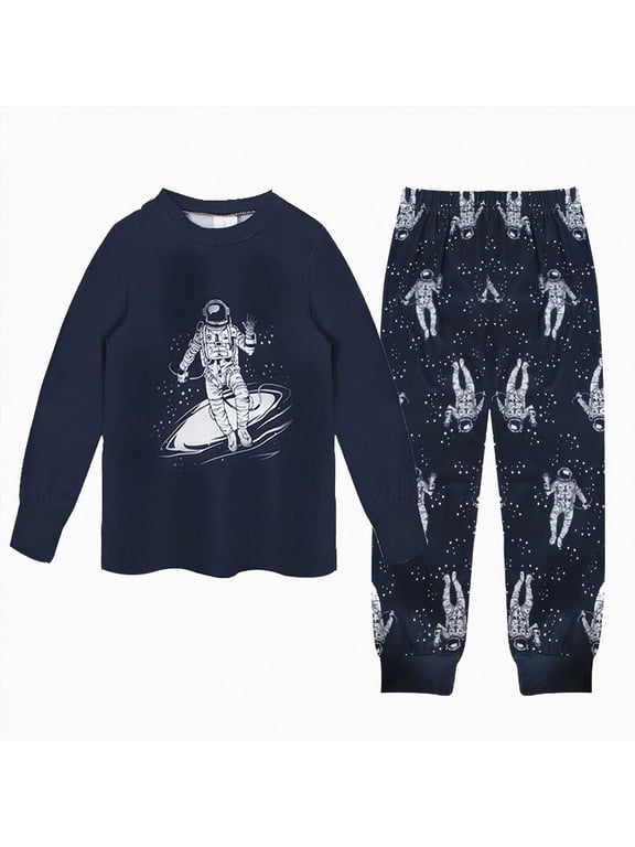 Toddler Boys Outfit Set 2Pcs Long Sleeve Graphic Crewneck Cotton T-Shirt Jogger Pants Soft Warm Fall Winter Clothes(Black,6-7 Y)