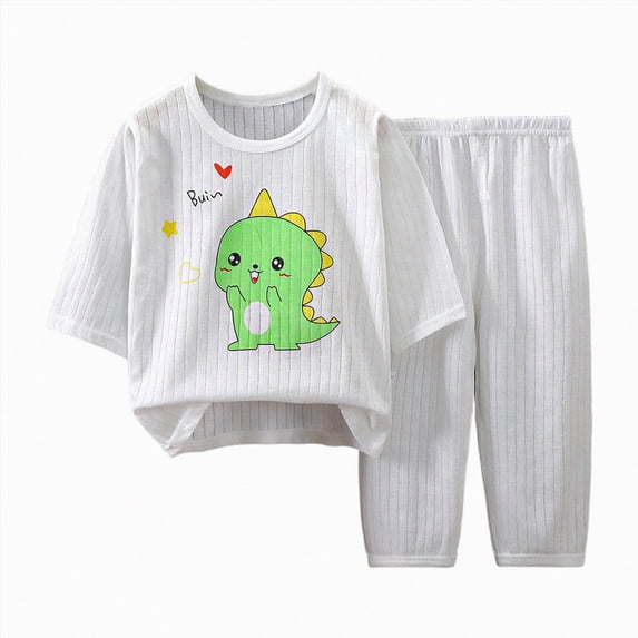 TOWED22 Toddler Boys Pajamas 2 Piece Long Sleeve Pjs Set Cotton Fall Winter Sleepwear 6-12 Months 12-24 Months 2t 3t 4t 5t 6t 7t 8t 9t Children,Green,4-5 Y