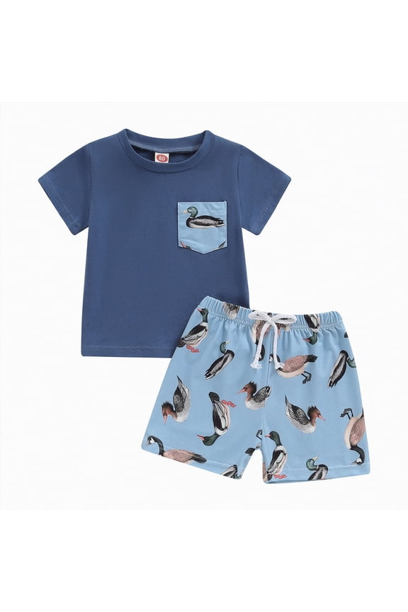 Toddler Boys Pajamas Cotton Summer Pjs for Boy Jammies Dinosaur Train Sleepwear Short Sets Blue,18-24 M