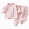 thumbnail image 1 of TOWED22 Toddler Boys Sleepwear 2Pcs Pajamas Set Long Sleeve Crewneck Top and Pants Cotton Jammies Pjs Fall Winter 6-12 Months 12-24 Months 2t 3t 4t 5t 6t 7t 8t 9t Children,Light Pink,4-5 Y, 1 of 6
