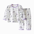 thumbnail image 1 of TOWED22 Toddler Boys Sleepwear Pajama Set 2Pcs Long Sleeve Crewneck Top with Pants Soft Cotton Print Fall Winter 6-12 Months 12-24 Months 2t 3t 4t 5t 6t 7t 8t 9t Children,Light Purple,12-13 Y, 1 of 4