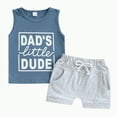 thumbnail image 1 of TOWED22 Toddler Boys Summer Clothing Sets Letters Print Sleeveless Tank Tops T-Shirt+Shorts 2 Piece Outfits(Blue,2-3 Y), 1 of 5