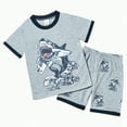 thumbnail image 1 of TOWED22 Toddler Boys Summer Outfit Summer Short Sleeve Letters Printed Shirt Shorts Sets 2PC Little Boy Clothing(Dark Gray,4-5 Y), 1 of 9