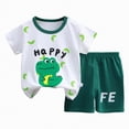 thumbnail image 1 of TOWED22 Toddler Boys T-shirts and Shorts 2 Pcs Dinosaur Short Set Summer Clothes Outfit Green,3-4 Y, 1 of 4