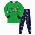 thumbnail image 1 of TOWED22 Toddler Boys Warm Clothes Set 2 Piece Long Sleeve Print Pullover Sweatshirt Top Elastic Waist Sweatpants Fall Winter Outfits(Green,7-8 Y), 1 of 6