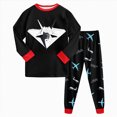 thumbnail image 1 of TOWED22 Toddler Boys Warm Clothes Set 2 Piece Long Sleeve Print Pullover Sweatshirt Top Elastic Waist Sweatpants Fall Winter Outfits(Red,4-5 Y), 1 of 6
