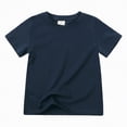 thumbnail image 1 of TOWED22 Toddler Cotton T-Shirt Short Sleeve Cute Graphic Shirt for Kids Girls Boys Tees(Navy,2-3 Y), 1 of 4