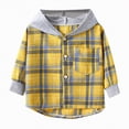 thumbnail image 1 of TOWED22 Toddler Flannel Shirt Jacket Plaid Long Sleeve Lapel Button up Shacket Little Kids Boys Girls Shirts Coats(Yellow,6-7 Y), 1 of 4