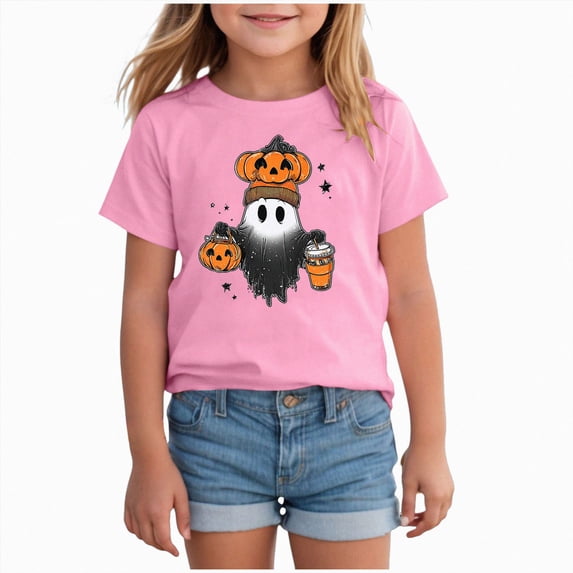 TOWED22 Toddler Girl Boy Halloween T-Shirt Funny Spooky Graphic Shirt Short Sleeve Kids Graphic Tee Tops