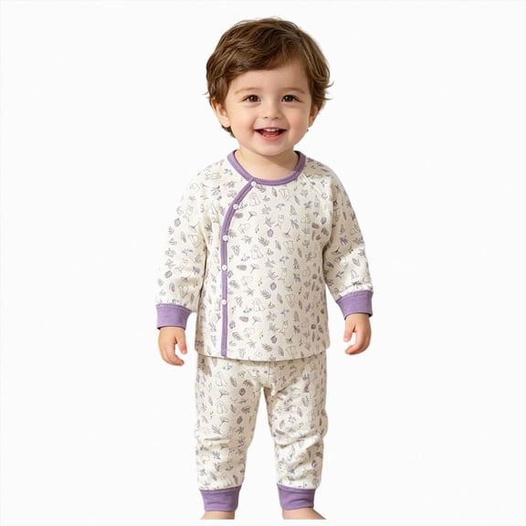 TOWED22 Toddler Girl Boys Pajamas Sets Long Sleeve Cotton Pajamas Baby Girls Clothes PJs Two Piece Kids Jammies 6-24 Months 2t 3t 4t 5t 6t 7t 8t 9t Children(Purple,3-6 M)