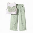 thumbnail image 1 of TOWED22 Toddler Girl Clothes Baby Summer Outfits Daisy Print Sleeveless Smocked Camisole Linen Pants 12 18 24 Month 3T 4T(Green,5-6 Y), 1 of 9
