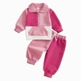 thumbnail image 1 of TOWED22 Toddler Girl Clothes Fall Winter Baby Outfits Cute Print Sweatshirt + Flared Pants Set 2 Piece,Red,12-18 M, 1 of 7