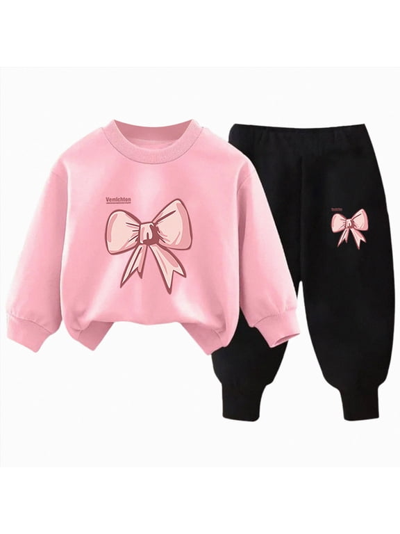 Toddler Girl Clothes Kid Fall Outfit Ruffle Sleeve Shirt Top Floral Pants Winter Clothing Set,Pink,3-4 Y