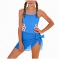 thumbnail image 1 of TOWED22 Toddler Girl One-Piece Swimsuit Baby Girl Cut Out Contrast Trim Swimwear Beach Bathing Suits 2-7Y Blue,8-9 Y, 1 of 7