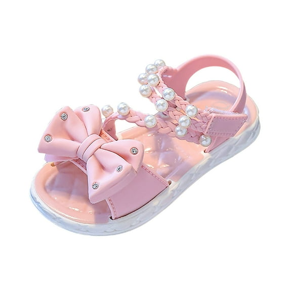 TOWED22 Toddler Girl Sandals Open Toe Strappy Summer Shoes Dress Sandals for Girls(Pink,13.5)