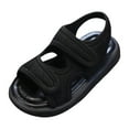 thumbnail image 1 of TOWED22 Toddler Girl Sandals Strappy Gladiator with Zipper Comfort Summer Shoes（Black,7.5）, 1 of 6