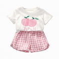 thumbnail image 1 of TOWED22 Toddler Girl's 2 Piece Cute Outfit Short Sleeve Floral T Shirts with Shorts Set(Pink,12-18 M), 1 of 4