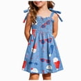thumbnail image 1 of TOWED22 Toddler Girls 4th of July Dress Girls American Flag Outfit Kids Patriotic Independence Memorial Day Dress(Brick Red,1-2 Y), 1 of 5