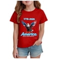 thumbnail image 1 of TOWED22 Toddler Girls 4th of July T-Shirt American Flag Print Cotton Kids Boys Independence Day Tees(Red,1-2 Y), 1 of 4