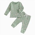 thumbnail image 1 of TOWED22 Toddler Girls Boys Christmas Pajamas Cute Graphic Jammies Santa Claus Kids Cotton Fall Winter Sleepwear Set 6-24 Months 2t 3t 4t 5t 6t 7t 8t 9t Children(Green,3-4 Y), 1 of 5