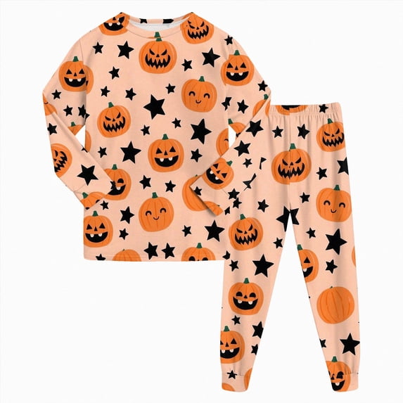 TOWED22 Toddler Girls Boys Halloween Graphic Pajamas Pjs for Boy Jammies Little Kids Sleepwear Clothes Sets