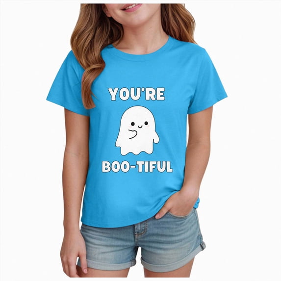 TOWED22 Toddler Girls Boys Halloween Shirt Cute Graphic Tops Kids Outfits Short Sleeve Tshirt
