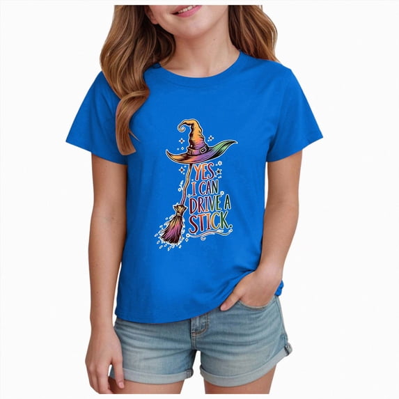TOWED22 Toddler Girls Boys Halloween T-Shirt Cute Print Shirt Kids Cute Funny Spooky Season Short Sleeve Tees Top