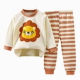 thumbnail image 1 of TOWED22 Toddler Girls Boys Pajamas Cotton Kids Cute Graphic 2 Piece Cute Graphic Pjs Fall Winter Sleepwear Clothes Sets 6-24 Months 2t 3t 4t 5t 6t 7t 8t 9t Children(Beige,3-4 Y), 1 of 3
