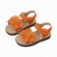 thumbnail image 1 of TOWED22 Toddler Girls Sandals Little Girl Summer Flat Sandal Baby Open Toe Outdoor Beach Holiday Dress Shoes Orange,12.5, 1 of 7