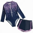 thumbnail image 1 of TOWED22 Toddler Girls Swimsuit One Piece Long Sleeve Ruffle Zipper Rash Guard Bathing Suit Swimwear Summer 2-6 Years Purple,5-6 Y, 1 of 7