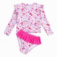 thumbnail image 1 of TOWED22 Toddler Girls Swimsuit Rashguard Set Summer Beach Breathable Tankini with UPF 50+ Sun Protection 2-8T Hot Pink,3-4 Y, 1 of 7