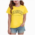 thumbnail image 1 of TOWED22 Toddler Girls T Shirts Graphic Short Sleeve Shirts 2-7 Years Cotton Baby Girl Cartoon Print Tees Clothes(Yellow,13-14 Y), 1 of 4