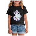 thumbnail image 1 of TOWED22 Toddler Halloween Shirt Baby Boy Girl Cute Ghost Tshirt Pumpkin Short Sleeve Tee Top Kids Spooky Season Fall Outfit,Black,3-4 Y, 1 of 5