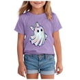 thumbnail image 1 of TOWED22 Toddler Halloween Shirt Baby Boy Girl Cute Ghost Tshirt Pumpkin Short Sleeve Tee Top Kids Spooky Season Fall Outfit,Purple,7-8 Y, 1 of 5