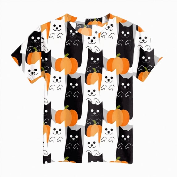 TOWED22 Toddler Halloween Shirts Spooky Tshirt for Girls Boys Kids Funny Halloween Graphic Tee Tops