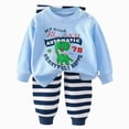 thumbnail image 1 of TOWED22 Toddler Infant Baby Girl Boy 2pcs Long Sleeve Cotton T Shirt and Joggers Pants Set Relaxed Fit Print Fall Winter Clothes Outfits Clothing(Light Blue,18-24 M), 1 of 5