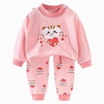thumbnail image 1 of TOWED22 Toddler Infant Baby Girl Boy 2pcs Long Sleeve Cotton T Shirt and Joggers Pants Set Relaxed Fit Print Fall Winter Clothes Outfits Clothing(Pink,4-5 Y), 1 of 5