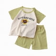 thumbnail image 1 of TOWED22 Toddler Infant Baby Girls Boys 2pcs Clothes Graphic Short Sleeve T-Shirt Tee Casual Summer Shorts Set Outfit(Light Green,3-4 Y), 1 of 4