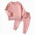 thumbnail image 1 of TOWED22 Toddler Infant Girls Outfits Fall Winter Clothing 2pcs Long Sleeve Graphic Top and Joggers Set Cute Print Clothing(Pink,2-3 Y), 1 of 9