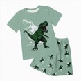 thumbnail image 1 of TOWED22 Toddler Kid Boy Clothes Colorblock Letter Graphic Tee Shorts 2PC Summer Outfit Set(Dark Green,6-7 Years), 1 of 4