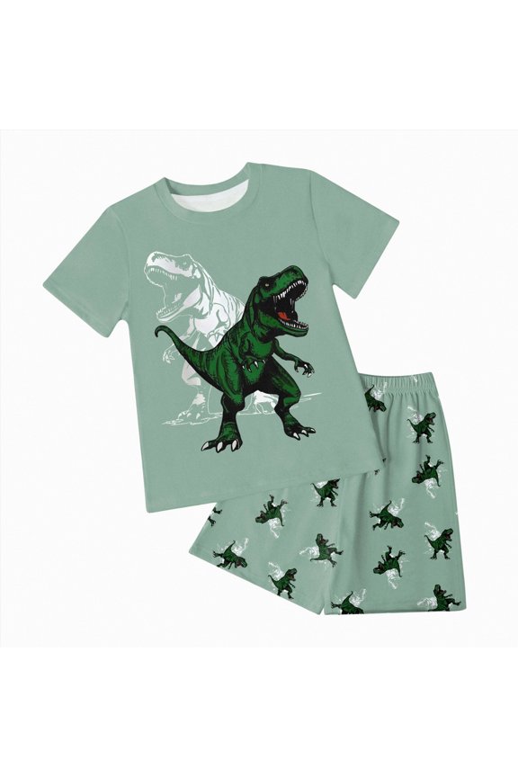 Toddler Kid Boy Clothes Colorblock Letter Graphic Tee Shorts 2PC Summer Outfit Set(Dark Green,9-10 Years)