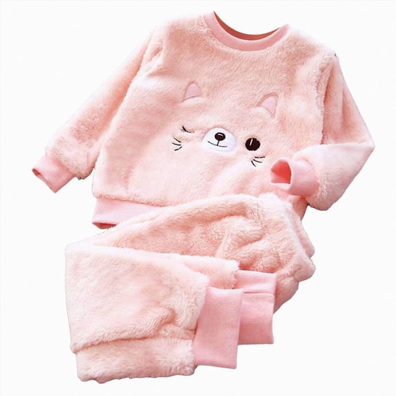 TOWED22 Toddler Kid Girl Boy Clothes 2 Piece Graphic Print Long Sleeve Sweatshirt Tops Tee Elastic Waist Joggers Pants Fall Winter Outfits Clothing(Pink,12-18 M)