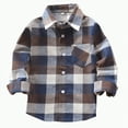 thumbnail image 1 of TOWED22 Toddler Kids Baby Boys Girls Flannel Plaid Shirt Long Sleeve Button Down Tops Outfits(Grey,4-5 Y), 1 of 4