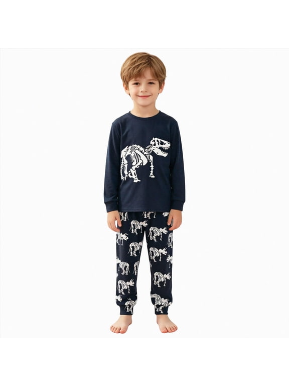 Toddler Kids Junior Girls Boys Cotton Graphic Pajamas Pjs Fall Winter Sleepwear 3 6 9 12 18 24 Months 2 3 4 5 6 7 8 9 Years(Black,5-6 Y)