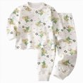 thumbnail image 1 of TOWED22 Toddler Kids Pajamas 2pcs Long Sleeves Pjs Sets Print PJs for Boys Girls Fall Winter Sleepwear 6-12 Months 12-24 Months 2t 3t 4t 5t 6t 7t 8t 9t Children,White,3-4 Y, 1 of 5