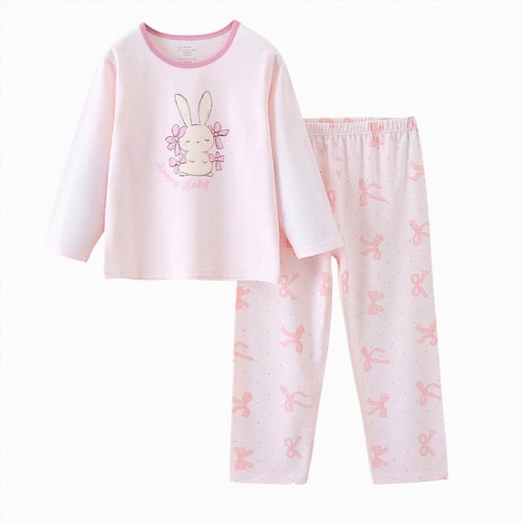 TOWED22 Toddler Kids Pajamas Viscose from Bamboo Sleepwear Funny Graphic Print PJs for Boys Girls 6-24 Months 2t 3t 4t 5t 6t 7t 8t 9t Children(Pink,6-7 Y)