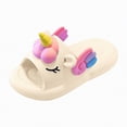 thumbnail image 1 of TOWED22 Toddler Little Kids Slide Sandals Comfy Non-slip Unicorn Summer Beach Pool Water Shoes Thick Sole Boys Girls Shower Slippers(White,11), 1 of 7