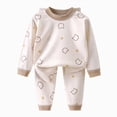 thumbnail image 1 of TOWED22 Toddler Long Sleeve Pajamas Soft Kids Fall Winter Pjs Pajamas 2 Piece Jammies 6-12 Months 12-24 Months 2t 3t 4t 5t 6t 7t 8t 9t Children(Khaki,5-6 Y), 1 of 9