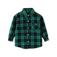 thumbnail image 1 of TOWED22 Toddler Long Sleeve Plaid Jacket Baby Boys Girls Button up Flannel Thick Shirt Fall Winter Coat for Kid(Green,3-4 Years), 1 of 3