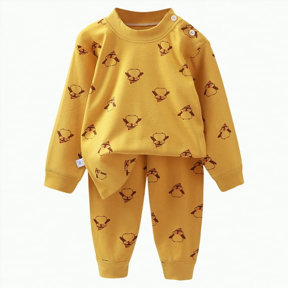 TOWED22 Toddler Baby Girl Fall Winter Outfits Long Sleeve Sweatshirt Tops Pants Headband 2Pcs Clothes Set Yellow,6-12 M